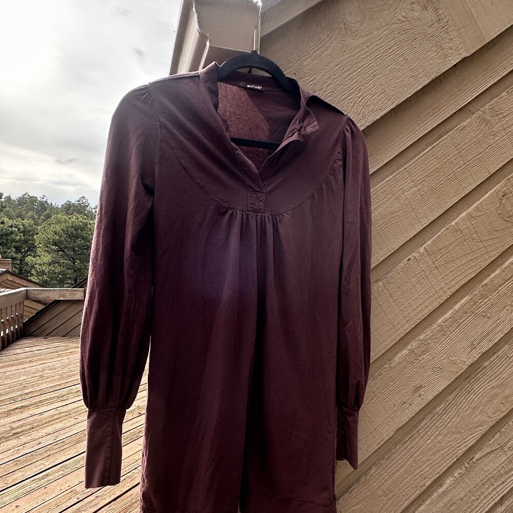 Vintage LA made Long Sleeve Split-Neck Mini Dress/Tunic
